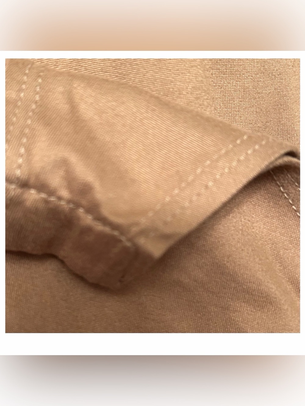 GAZE Caramel Sueded Bodysuit V Neck Bungee Strap Stretch Sz L Neutral Minimal - Picture 15 of 16